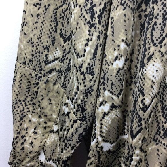 Vince Camuto Tan Black Snakeskin Zip Bomber - M - Picture 9 of 10